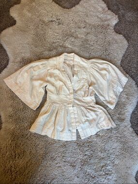 MIRTH Ivory Peplum top